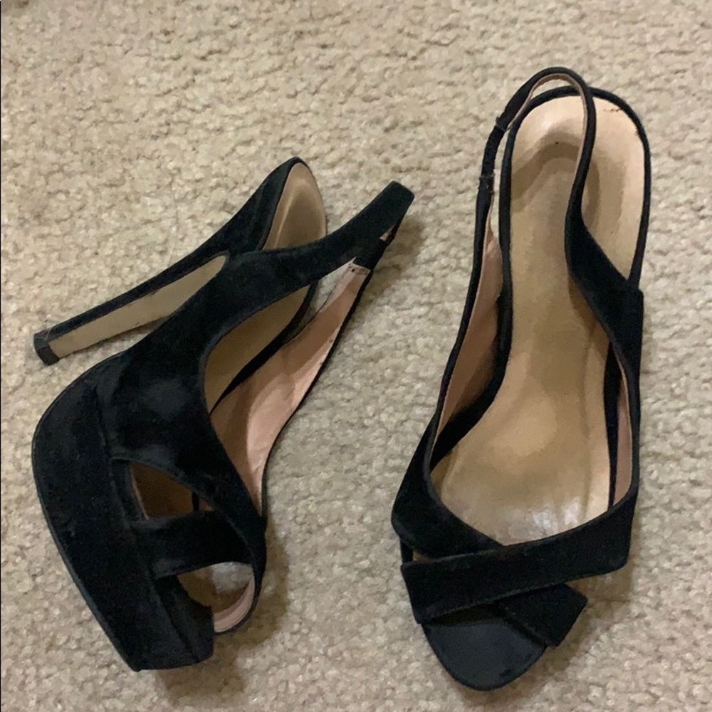 Black suede high heels by Aldo size 5